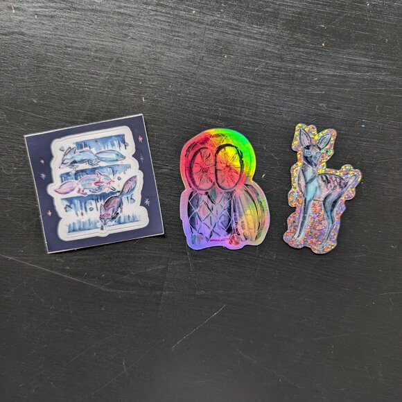 Greeting Card and Sticker Set: Wintery Magical Animals - Picture 3 of 10